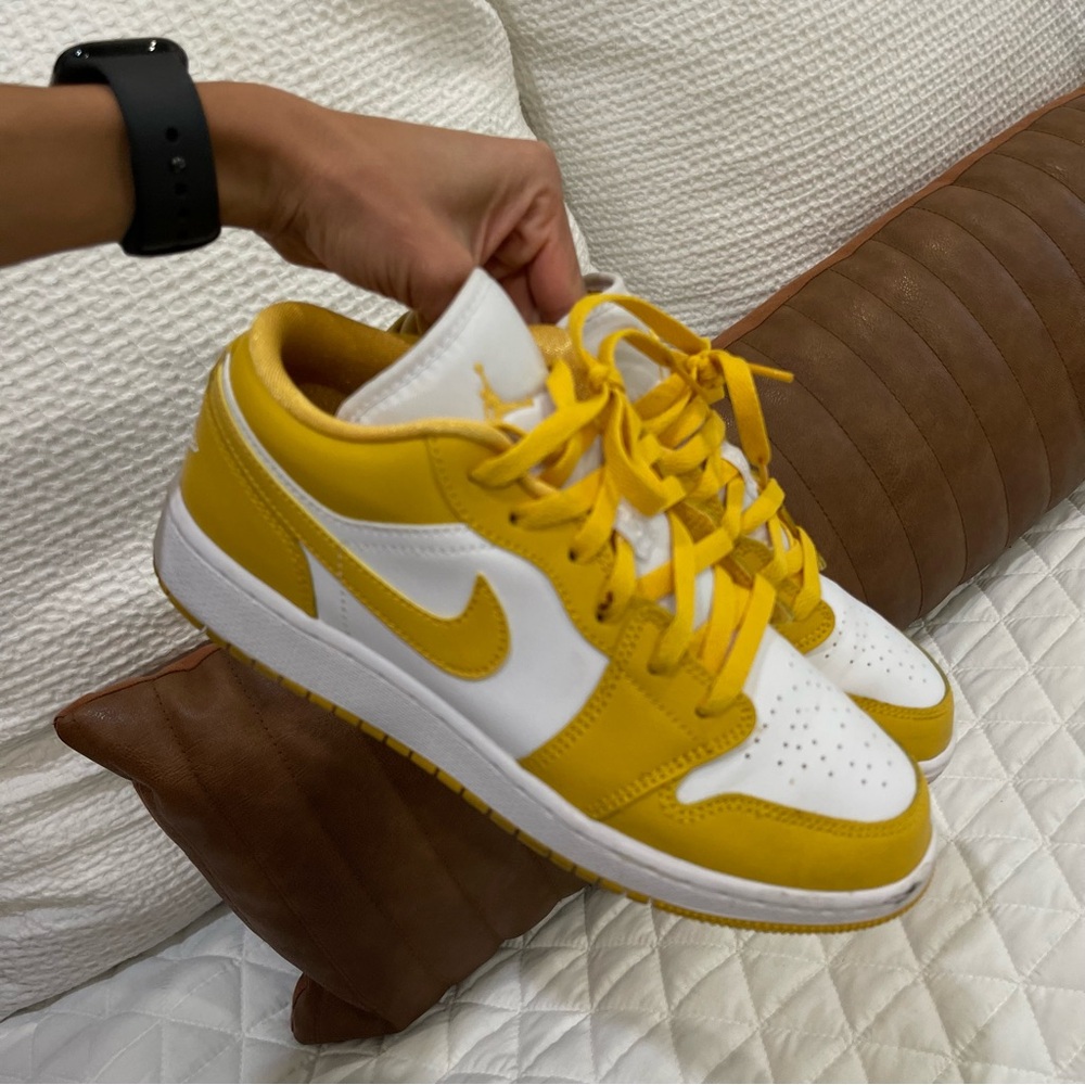 Nike Vibrant Yellow and White Low-Tops